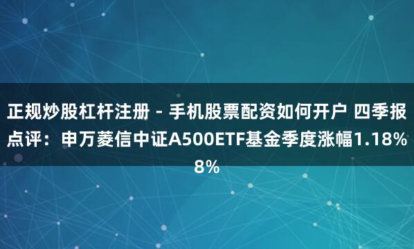 正规炒股杠杆注册 - 手机股票配资如何开户 四季报点评：申万菱信中证A500ETF基金季度涨幅1.18%