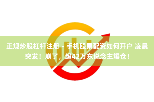 正规炒股杠杆注册 - 手机股票配资如何开户 凌晨突发！崩了，超42万东说念主爆仓！