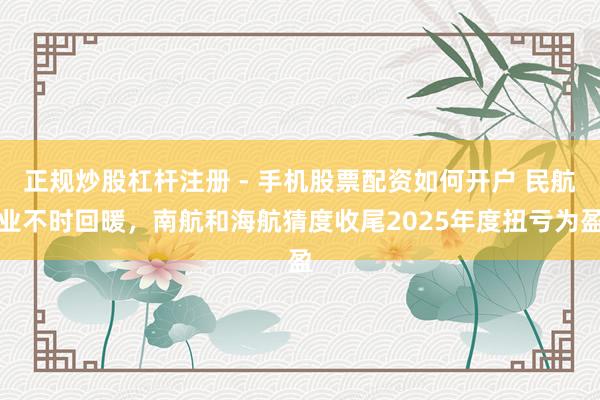 正规炒股杠杆注册 - 手机股票配资如何开户 民航业不时回暖，南航和海航猜度收尾2025年度扭亏为盈