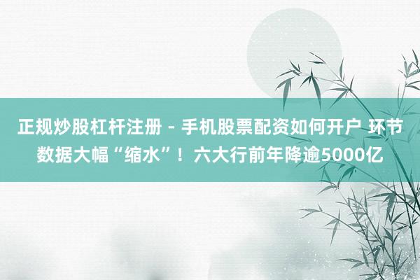 正规炒股杠杆注册 - 手机股票配资如何开户 环节数据大幅“缩水”！六大行前年降逾5000亿